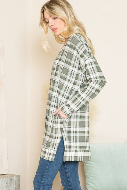 V Neck Sweater Tunic w/ Pockets