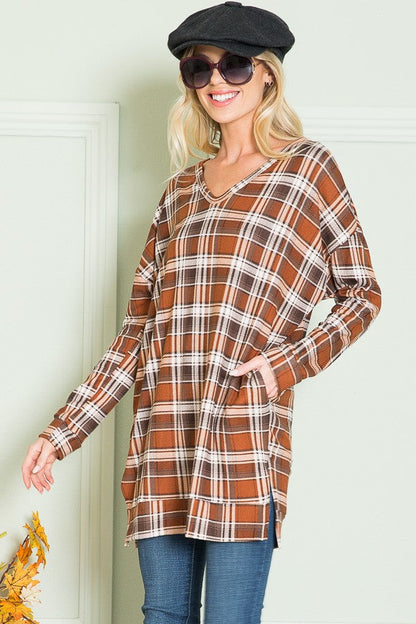 V Neck Sweater Tunic w/ Pockets