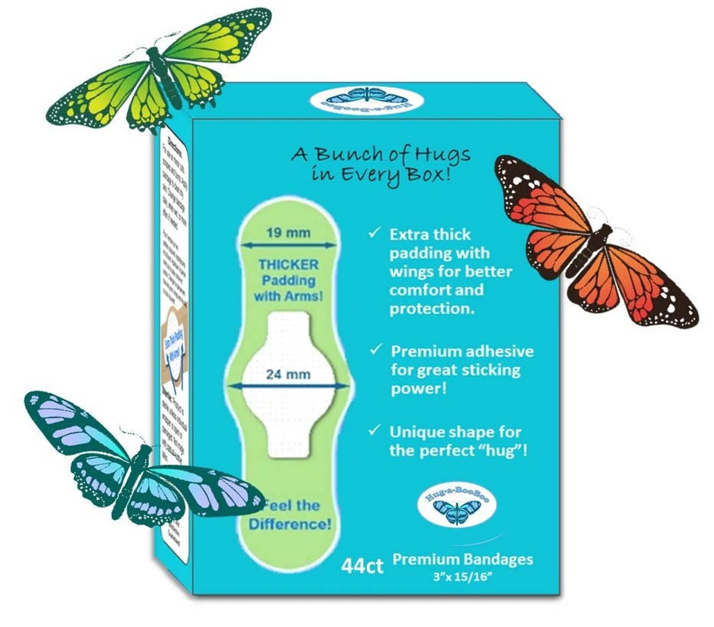 Hug-a-BooBoo "Butterfly Hugs" Premium Bandages 44ct Box