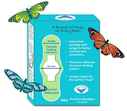 Hug-a-BooBoo "Butterfly Hugs" Premium Bandages 44ct Box