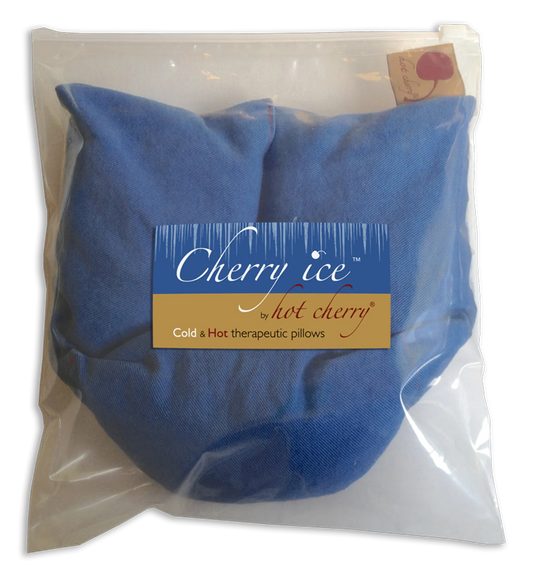 Cherry Ice Blue Denim Neck Wrap in Zip-close Freezer Bag
