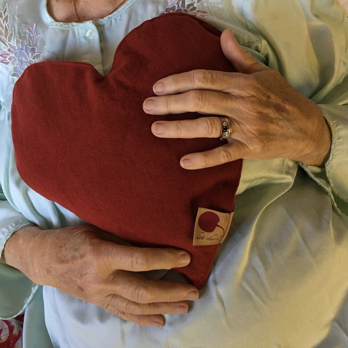 Heart-Shaped Hot Cherry Pillow in pie box