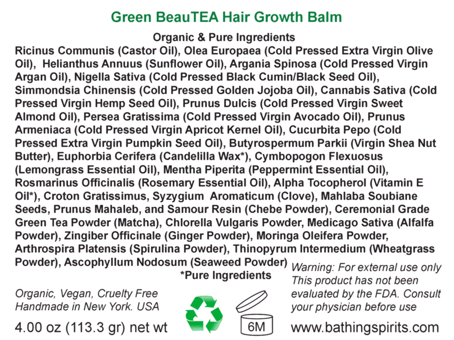 Green BeauTEA Hair Butter Balm