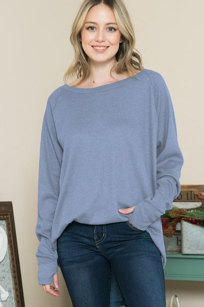 Oversized Thermal Thumbhole Tunic