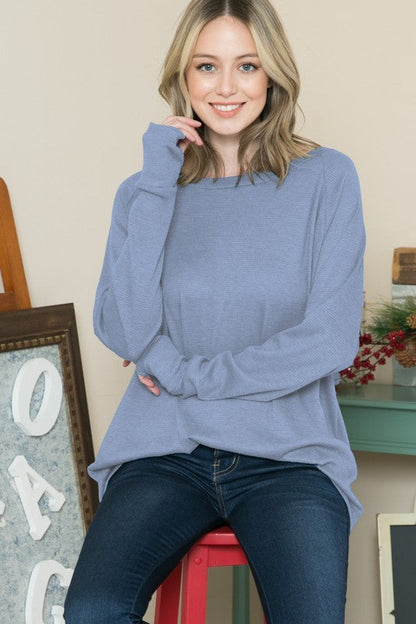 Oversized Thermal Thumbhole Tunic