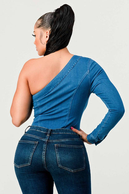 One should denim body suit