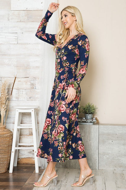 Floral Maxi Wrap Dress