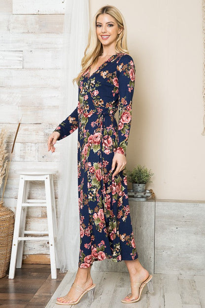 Floral Maxi Wrap Dress