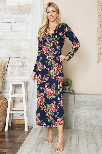 Floral Maxi Wrap Dress