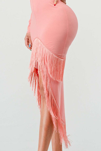 Blush Tassel Temptation Dress