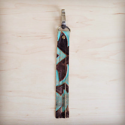 Turquoise Laredo Genuine Leather Key Clain/ Purse Clip 703p