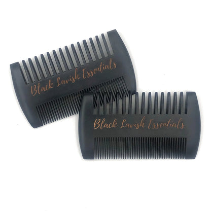 2-in-1 Wooden Beard Comb | Anti-Breakage for Full Beards | Engraved Peachwood