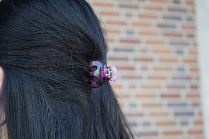 Claire Hair Claw Trio - Blue Tortoise, Snow Tortoise, and Fuchsia Tortoise