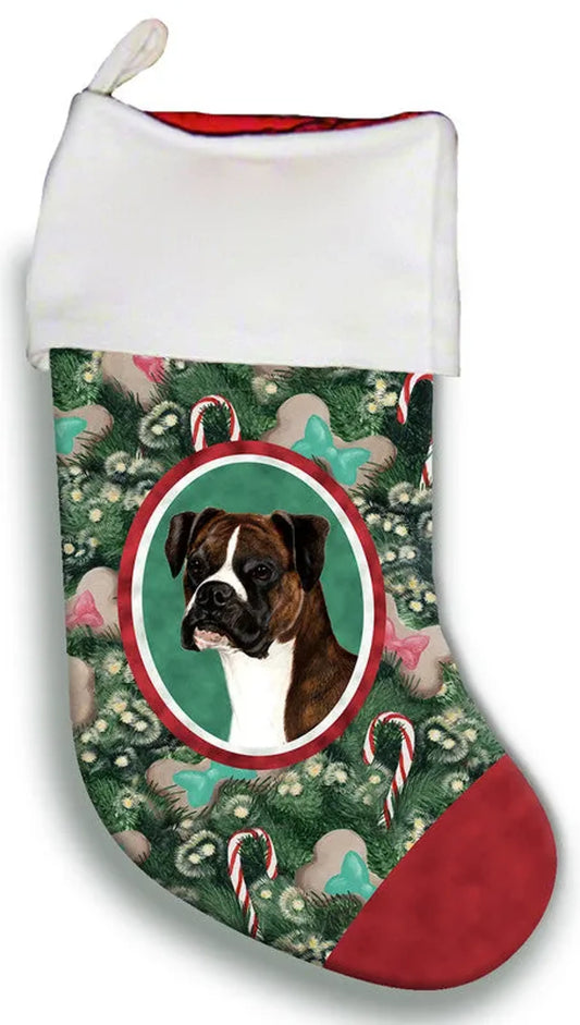 Boxer Brindle  Uncropped - Best of Breed Christmas Stocking