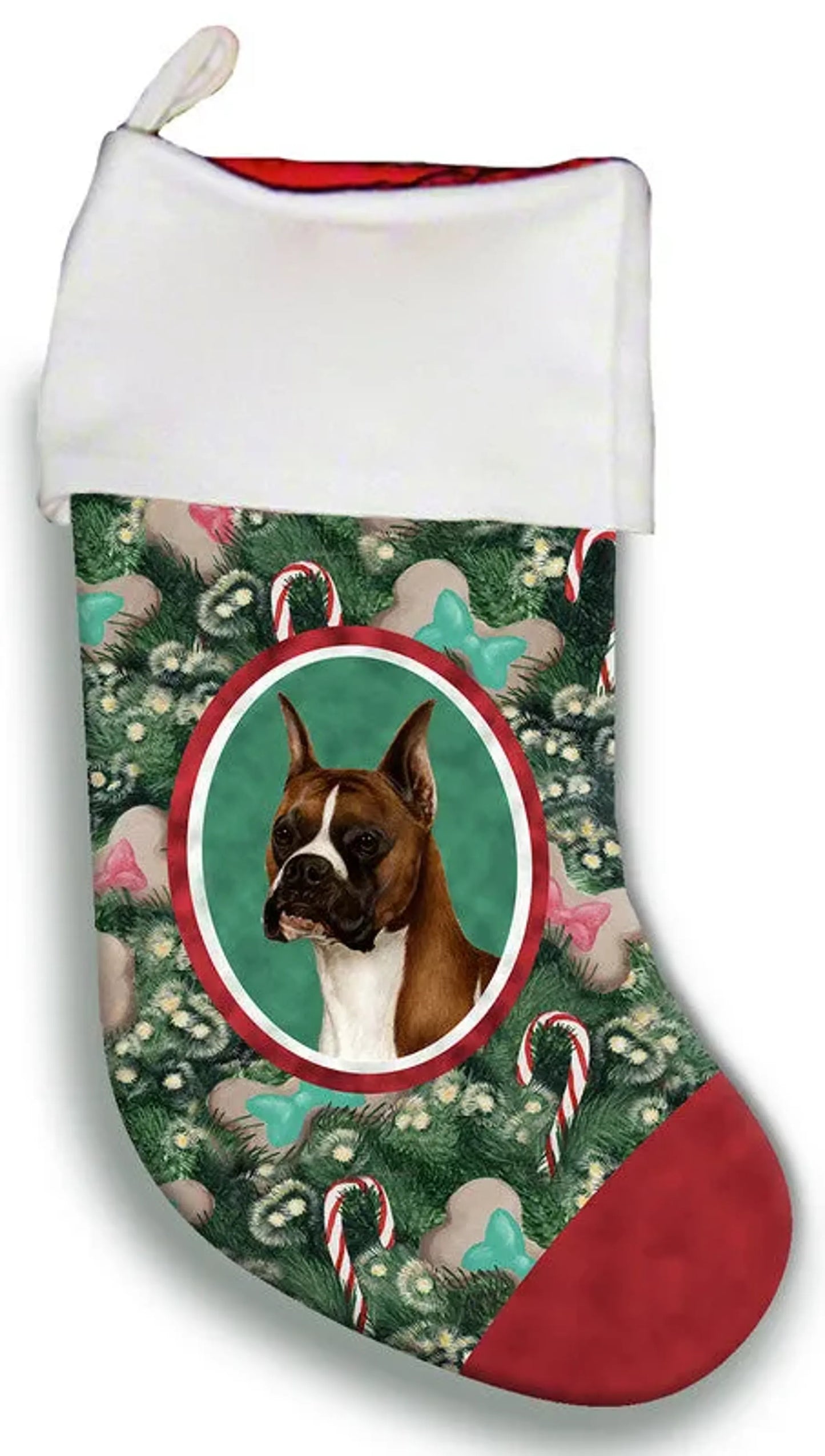 Boxer Fawn Cropped - Best of Breed Christmas Stocking