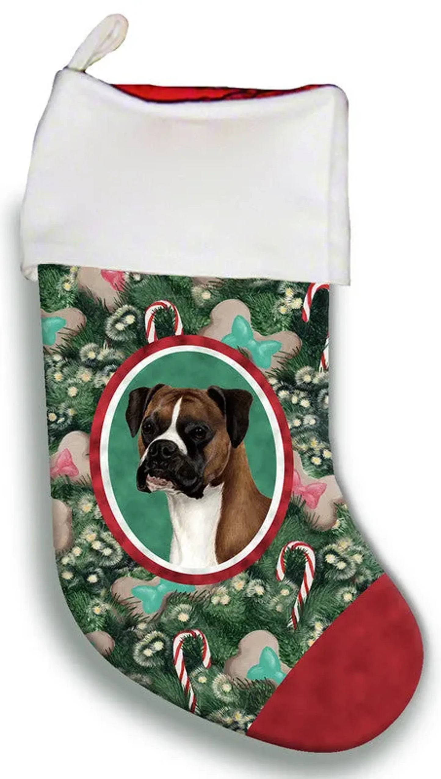 Boxer Fawn Uncropped - Best of Breed Christmas Stocking