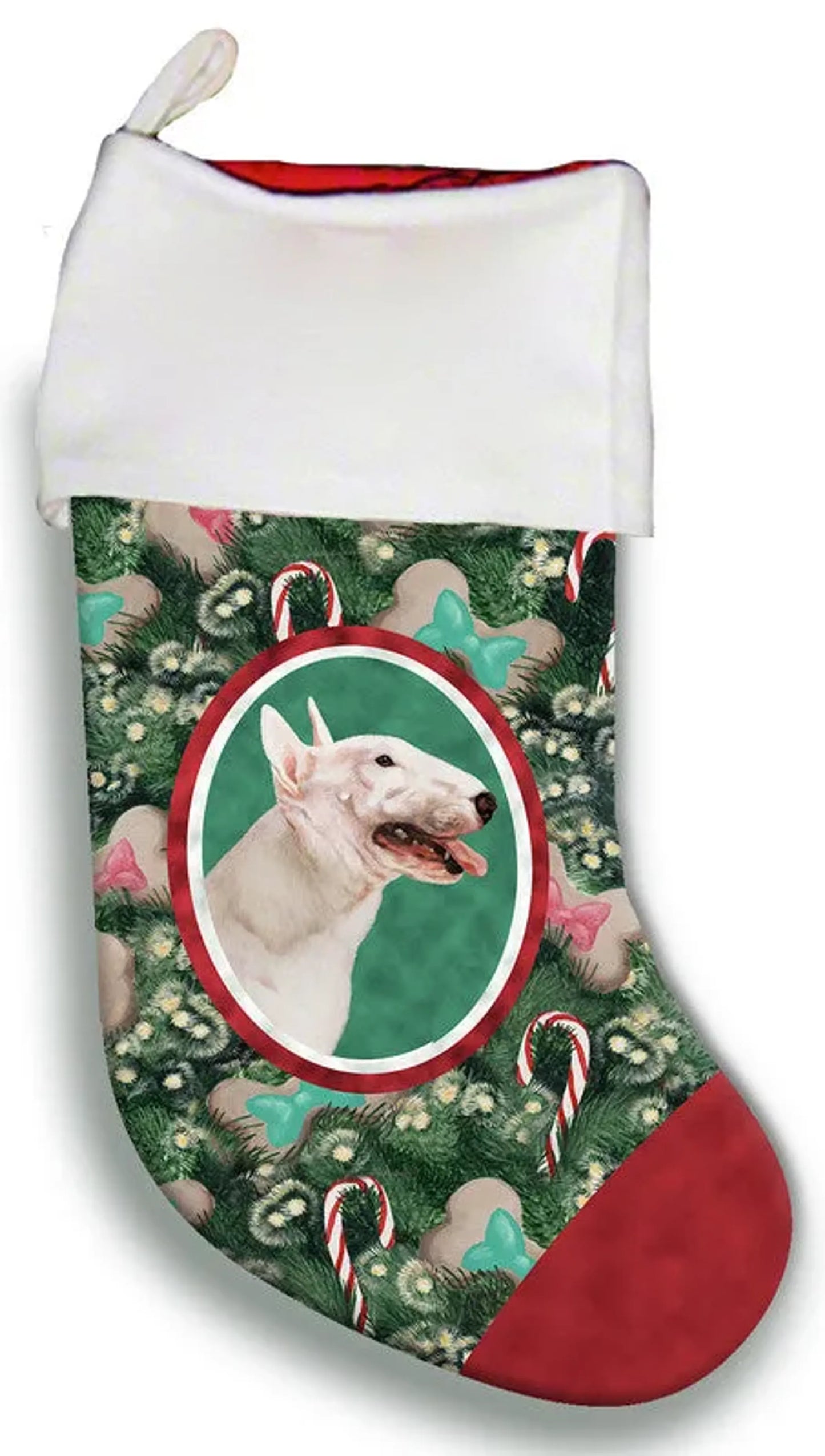 Bull Terrier White - Best of Breed Christmas Stocking