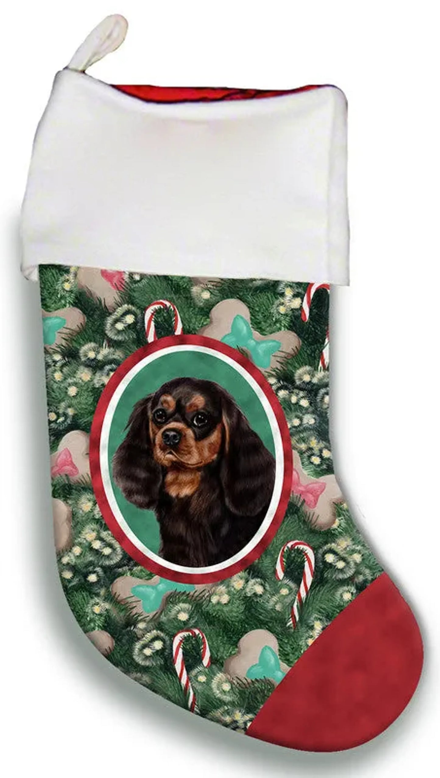 Cavalier King Charles Black/Tan - Best of Breed Christmas Stocking