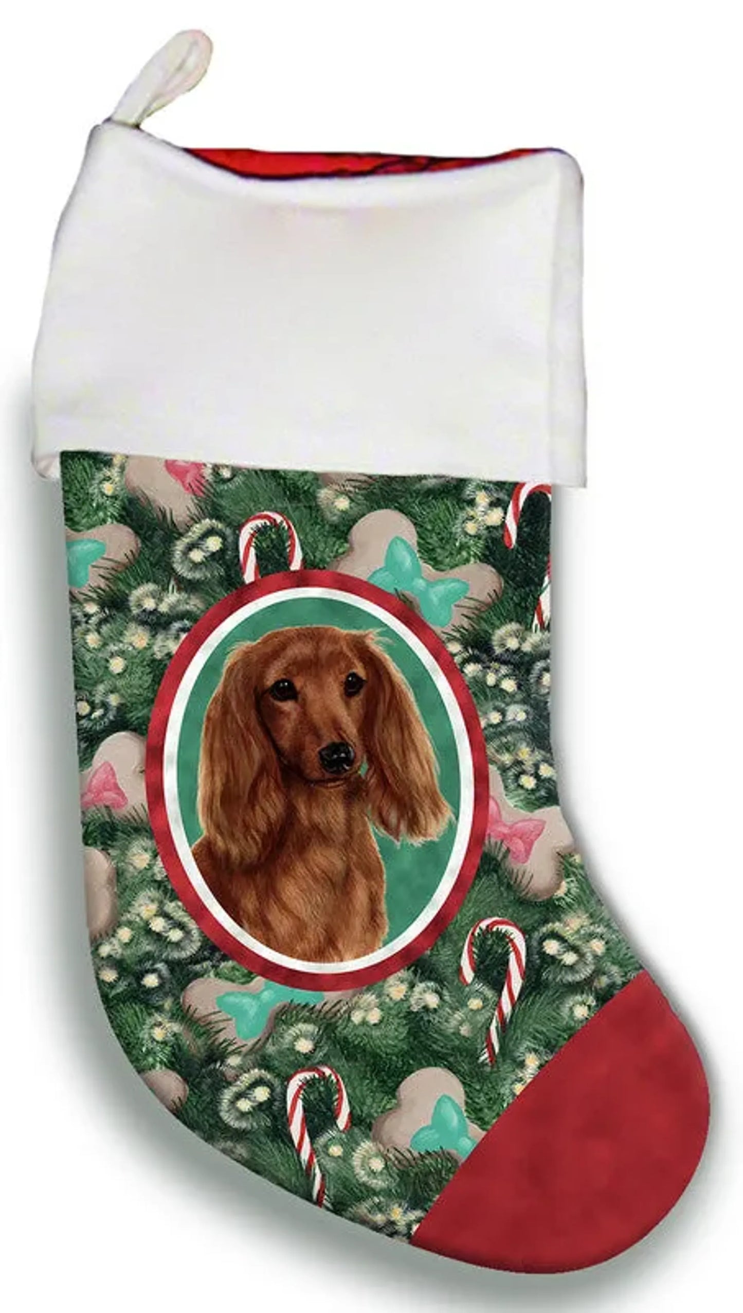 Dachshund  Longhaired Red - Best of Breed Christmas Stocking
