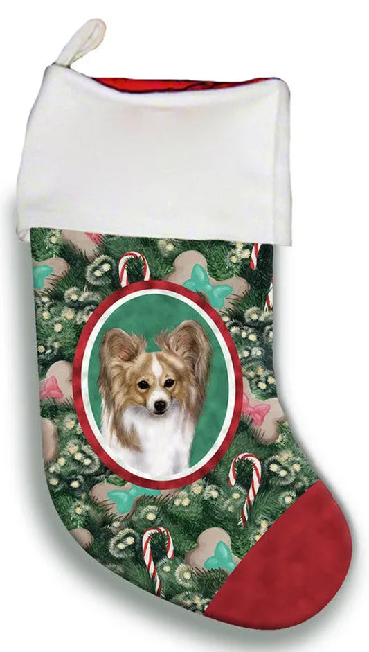 Papillion Lemon/White- Best of Breed Christmas Stocking