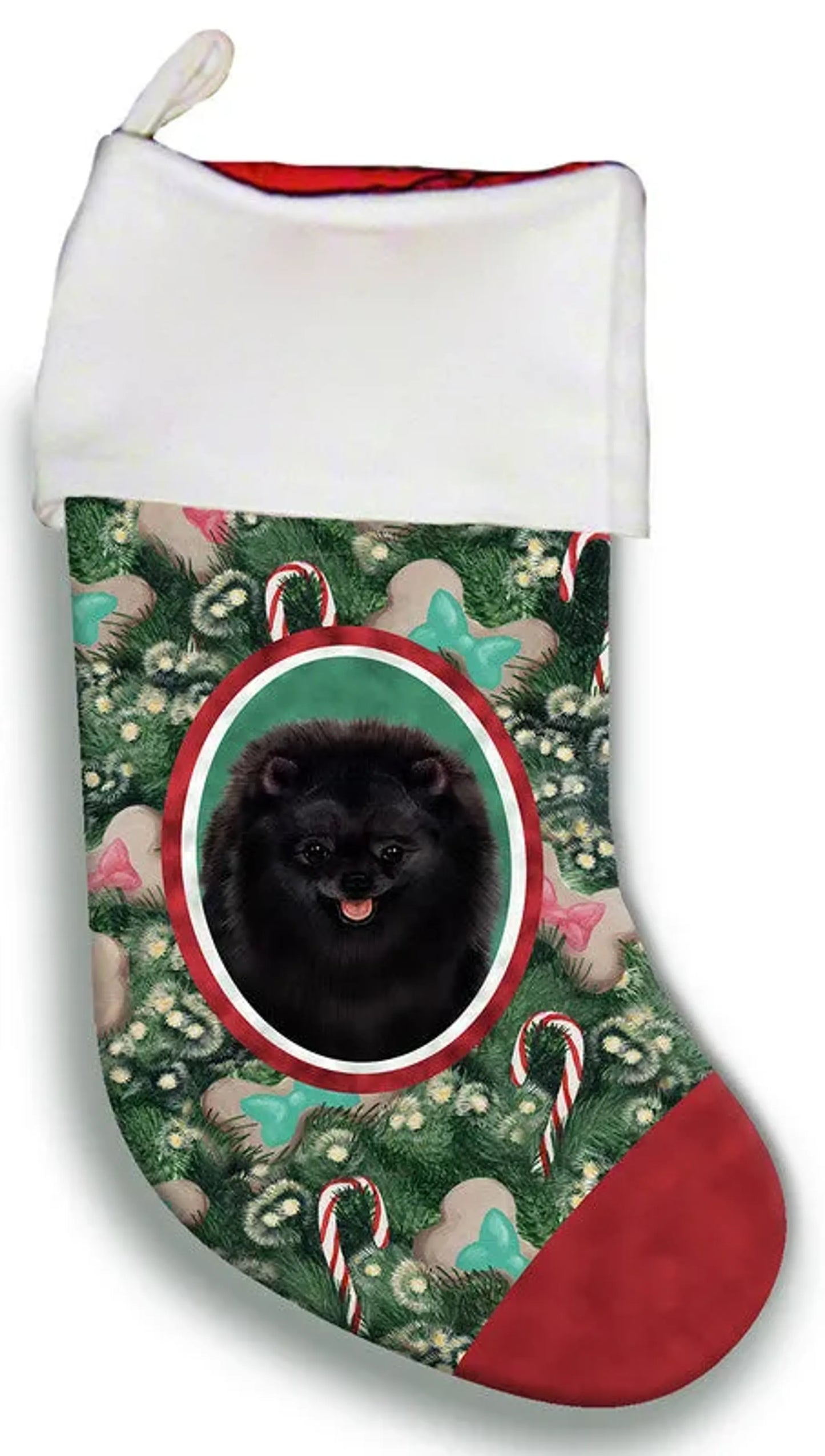 Pomeranian Black- Best of Breed Christmas Stocking