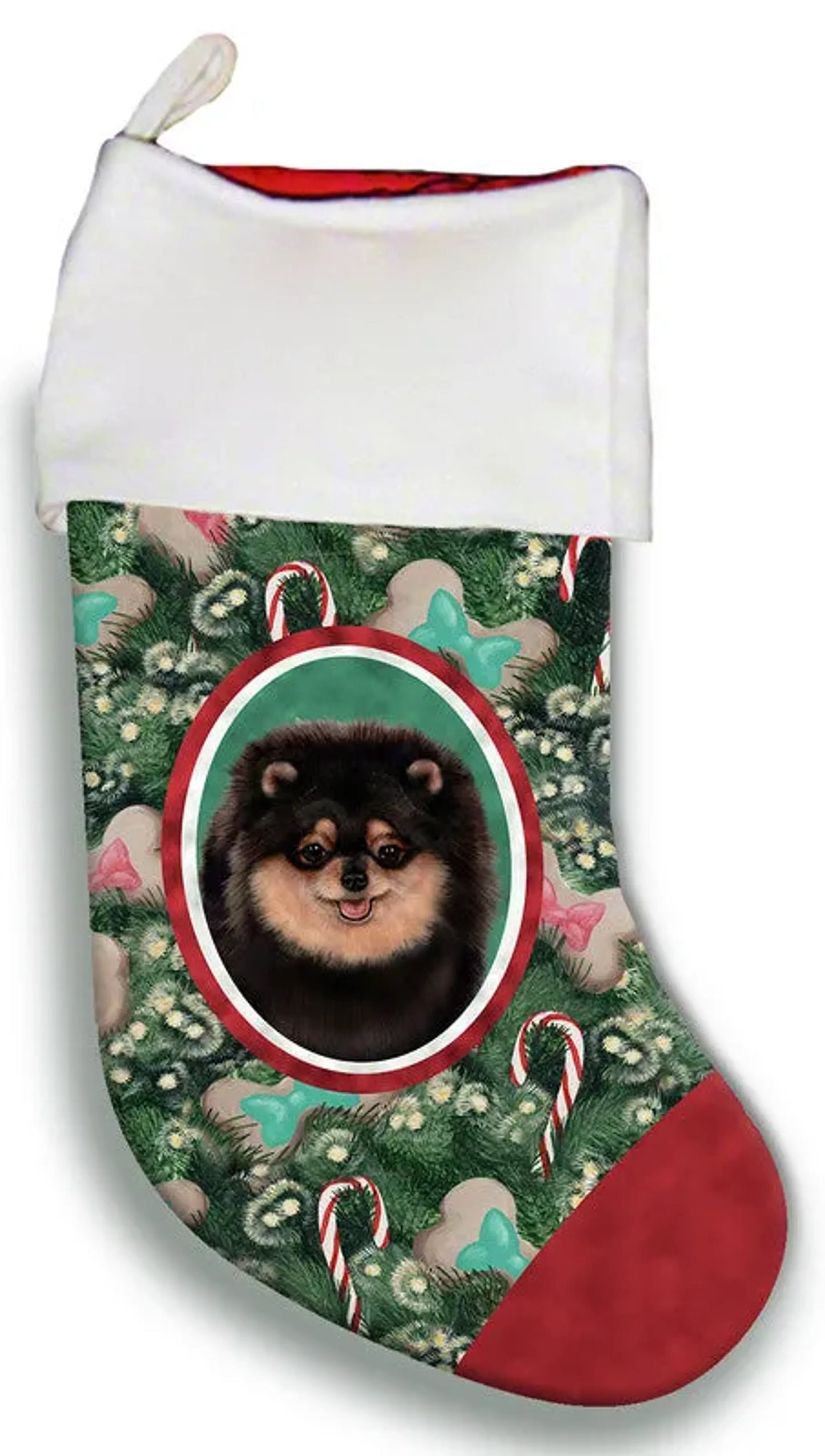 Pomeranian Black/Tan- Best of Breed Christmas Stocking