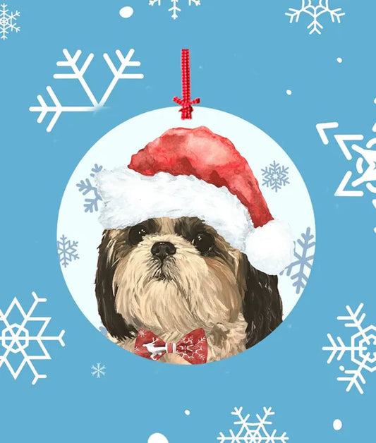 Shih Tzu -   Hippie Hound Studios Christmas Tree Ornament