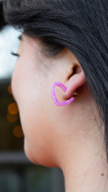 Mini Heart Hoops - Bubblegum Bliss