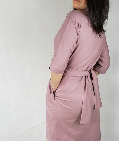 White Dress jacket 3/4 sleeve ties in front with pockets Premium Quality