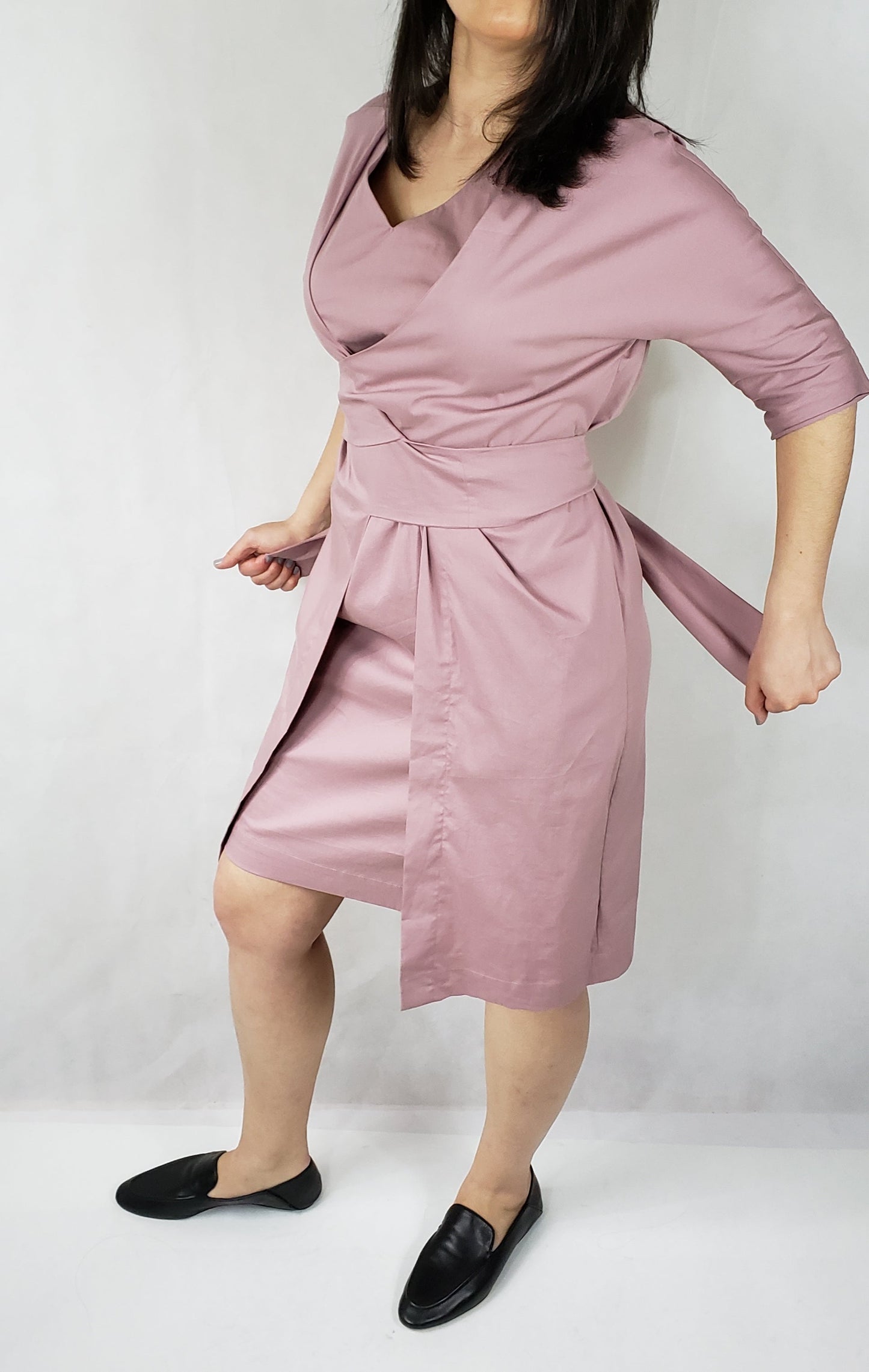 White Dress jacket 3/4 sleeve ties in front with pockets Premium Quality
