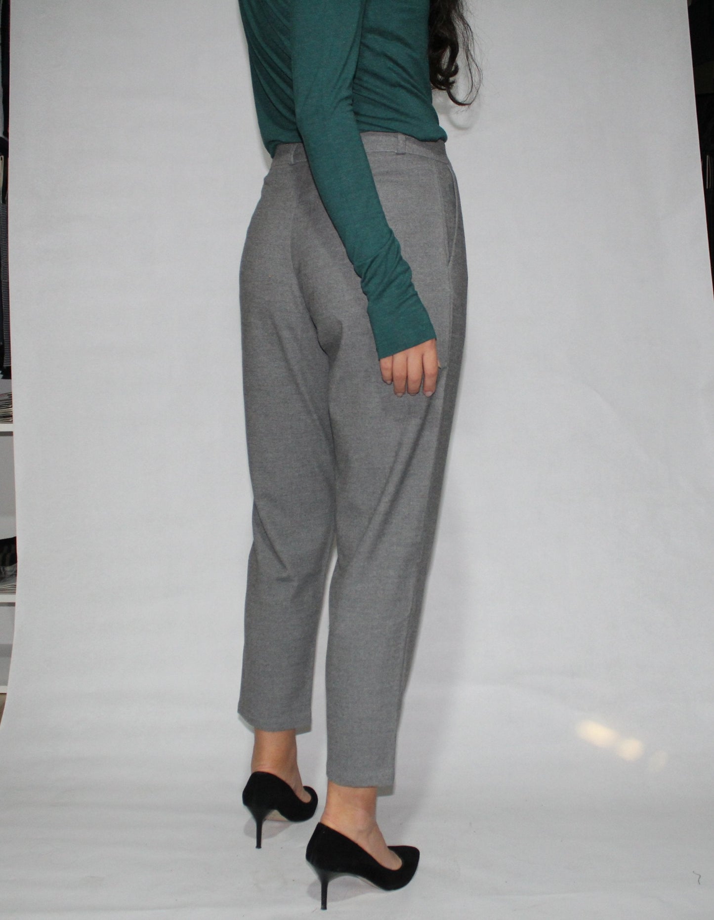 Trouser high waist dropped pants