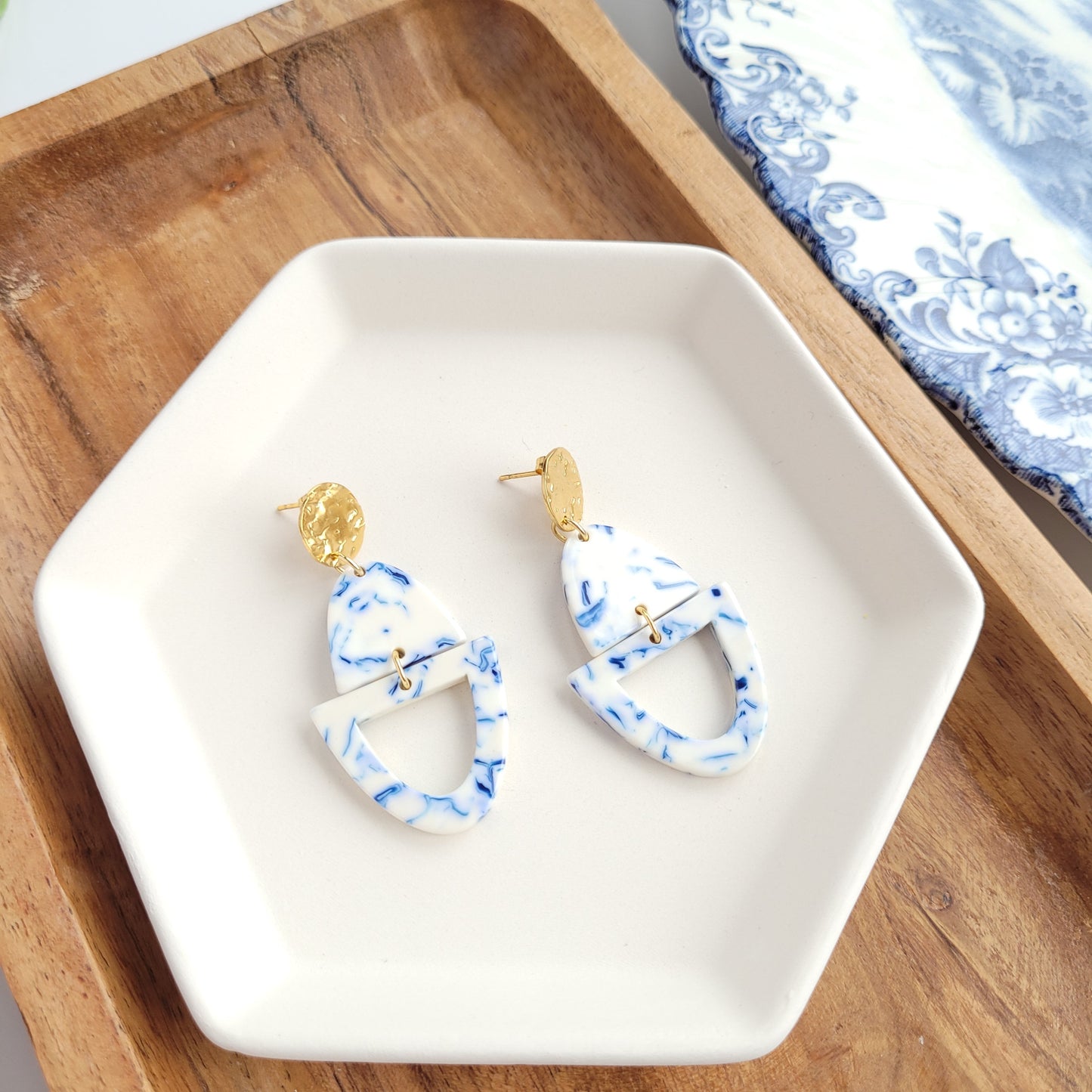 Athena Earrings- Greek Goddess Blue