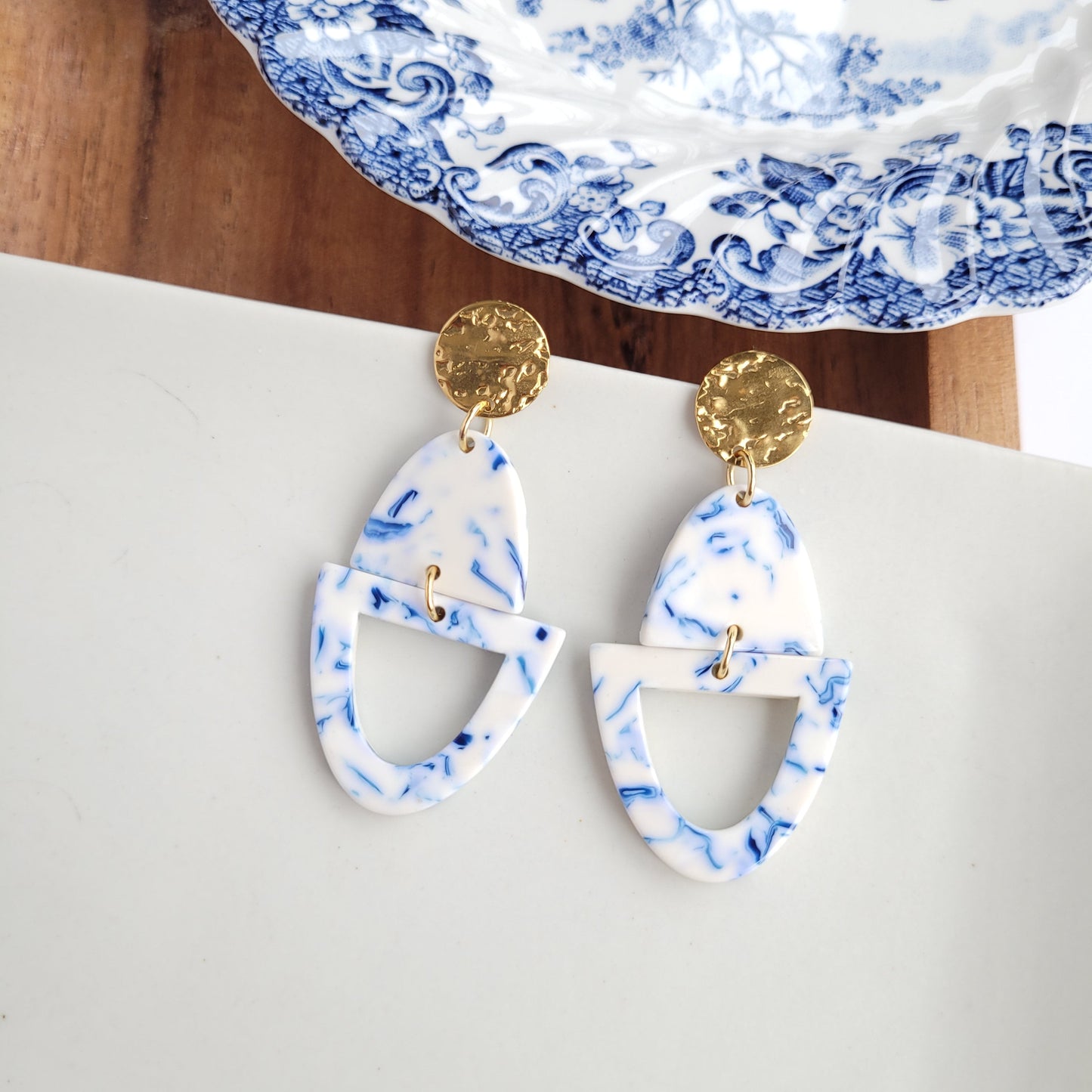 Athena Earrings- Greek Goddess Blue