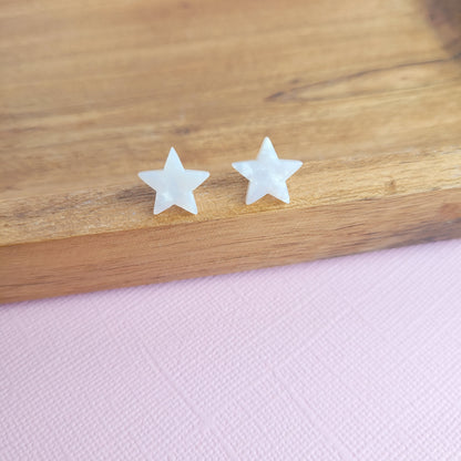Star Studs- Pearly White