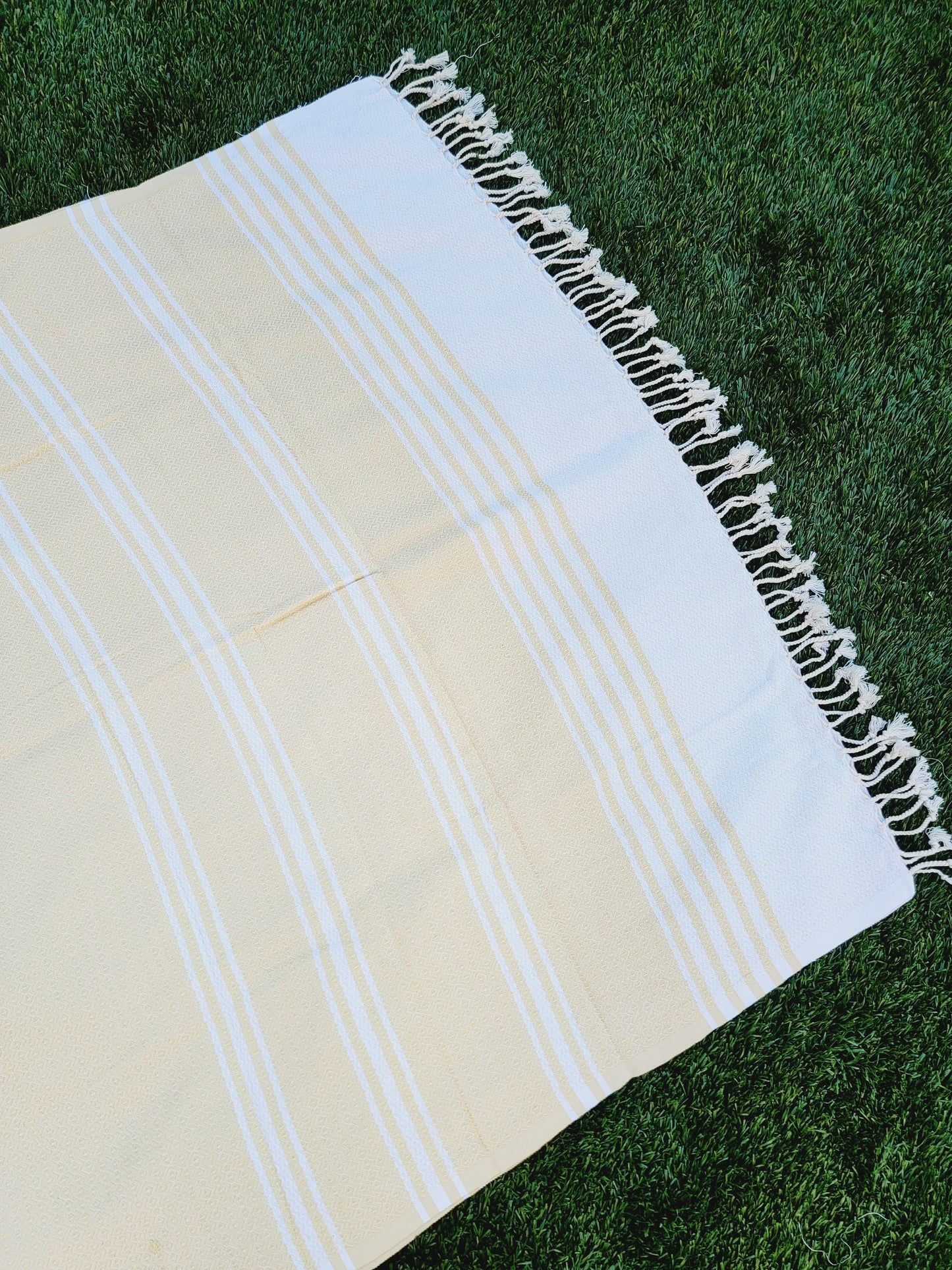 Turkish Towel - Easy Carry Quick Dry Throw - Yellow