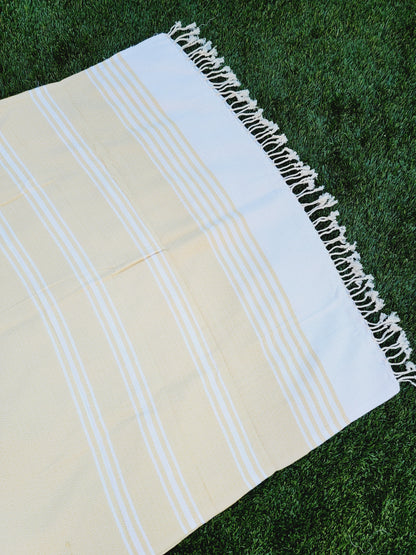 Turkish Towel - Easy Carry Quick Dry Throw - Yellow