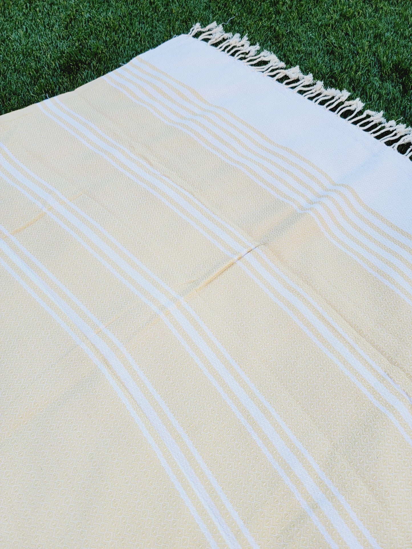 Turkish Towel - Easy Carry Quick Dry Throw - Yellow