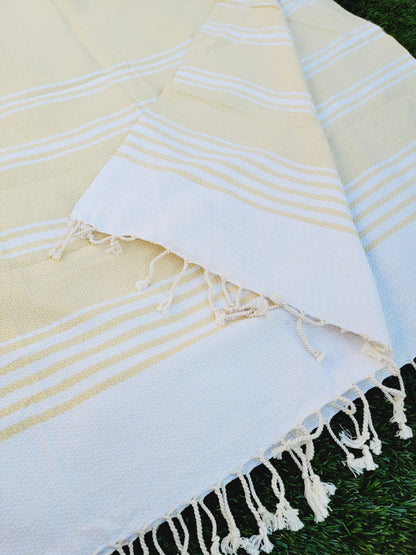 Turkish Towel - Easy Carry Quick Dry Throw - Yellow