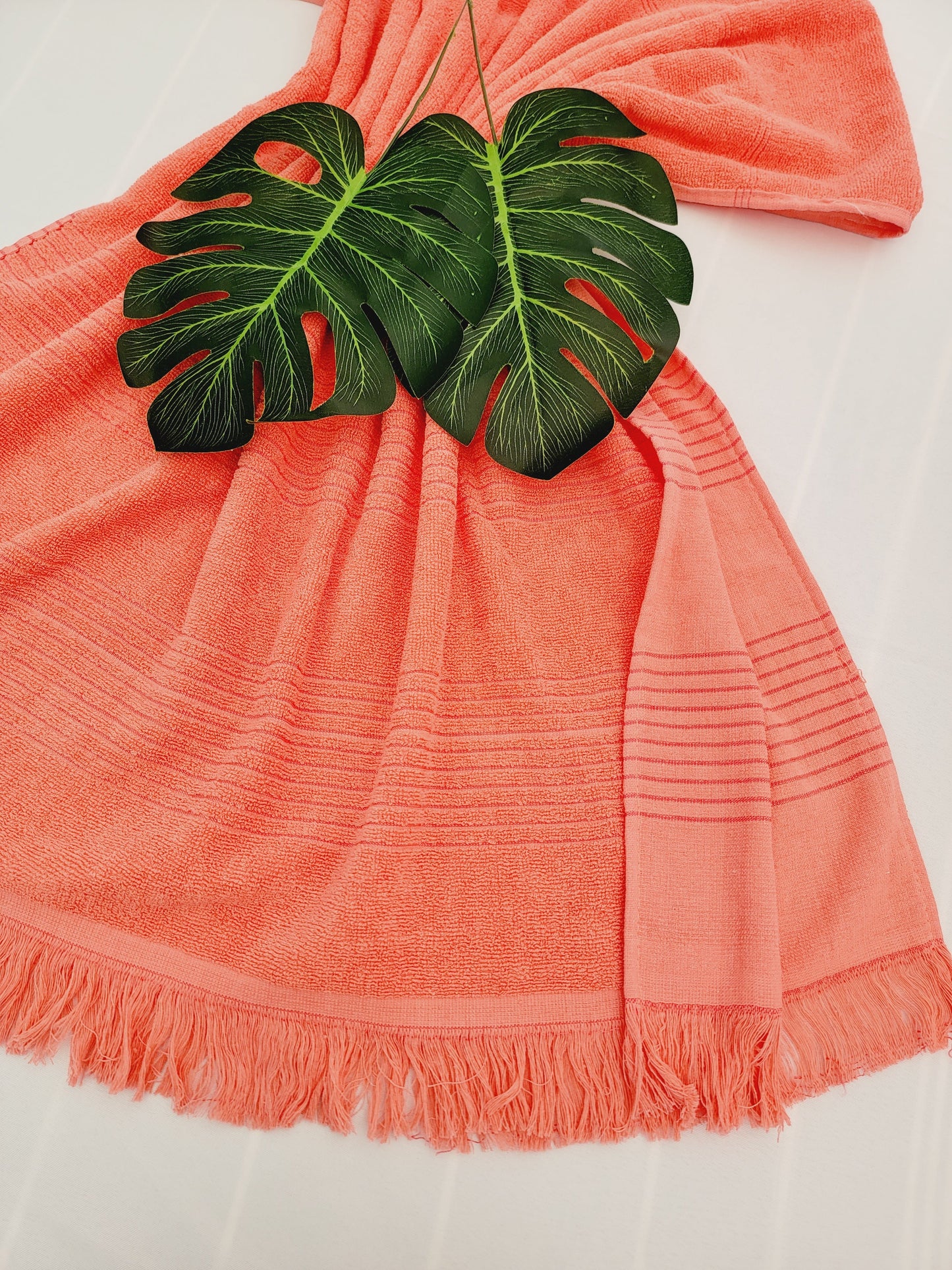 One sided Terry Towel - Sand free beach and Bath towel- Pink