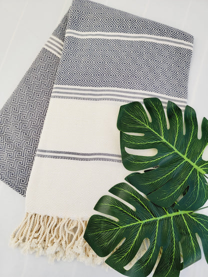 Bath / Beach Turkish Towels-Easy Carry Quick Dry Thin Towel-Navy
