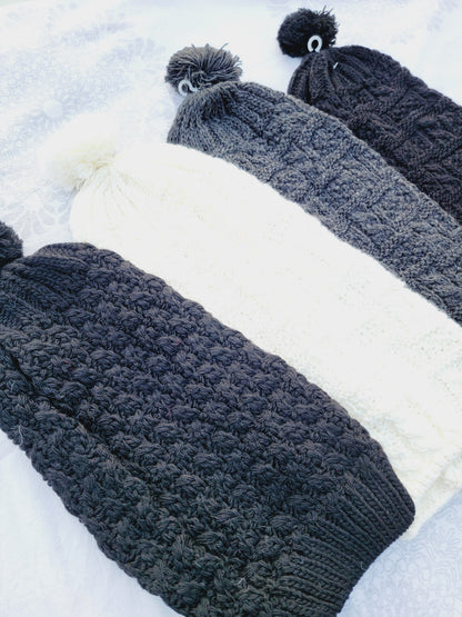 Beanie, Long Winter Hat with Ponpon