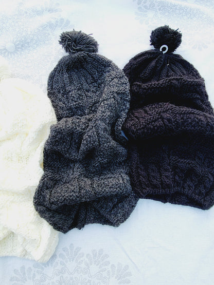 Beanie, Long Winter Hat with Ponpon