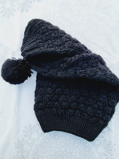 Beanie, Long Winter Hat with Ponpon
