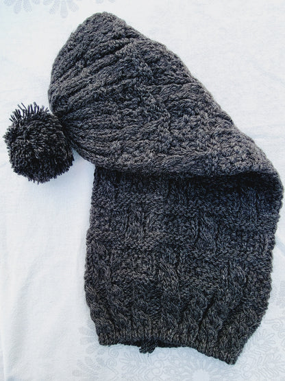Beanie, Long Winter Hat with Ponpon