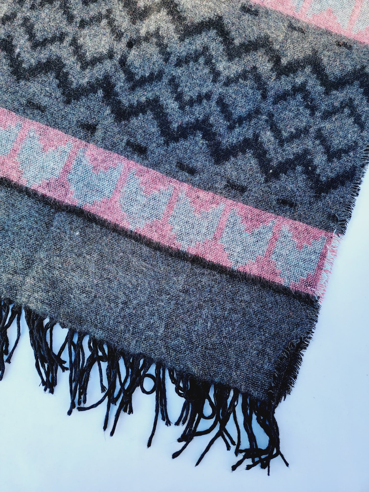 Scarf, Shawl, Extra Soft Unisex Head Cover - Gray/Blush