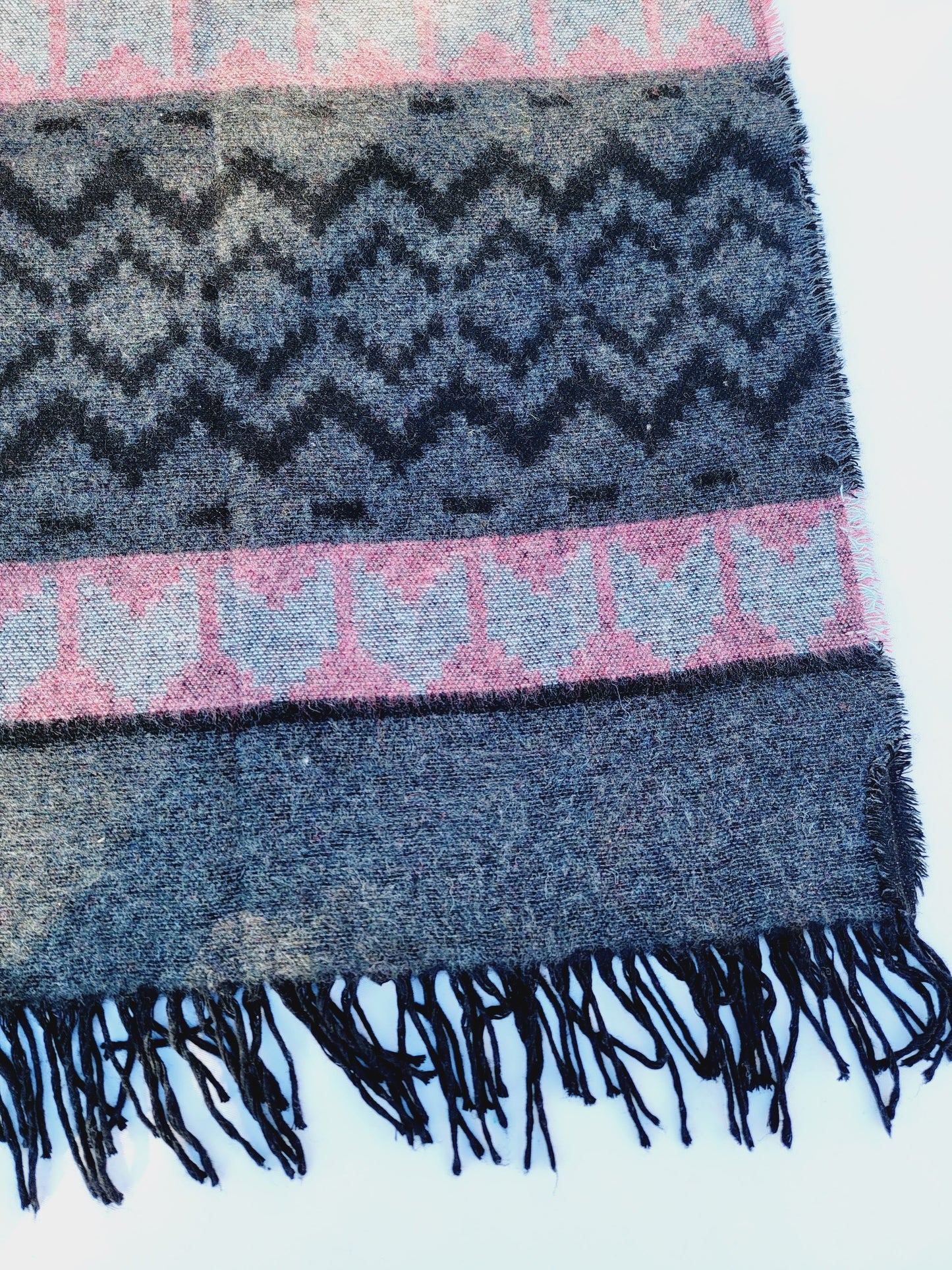 Scarf, Shawl, Extra Soft Unisex Head Cover - Gray/Blush