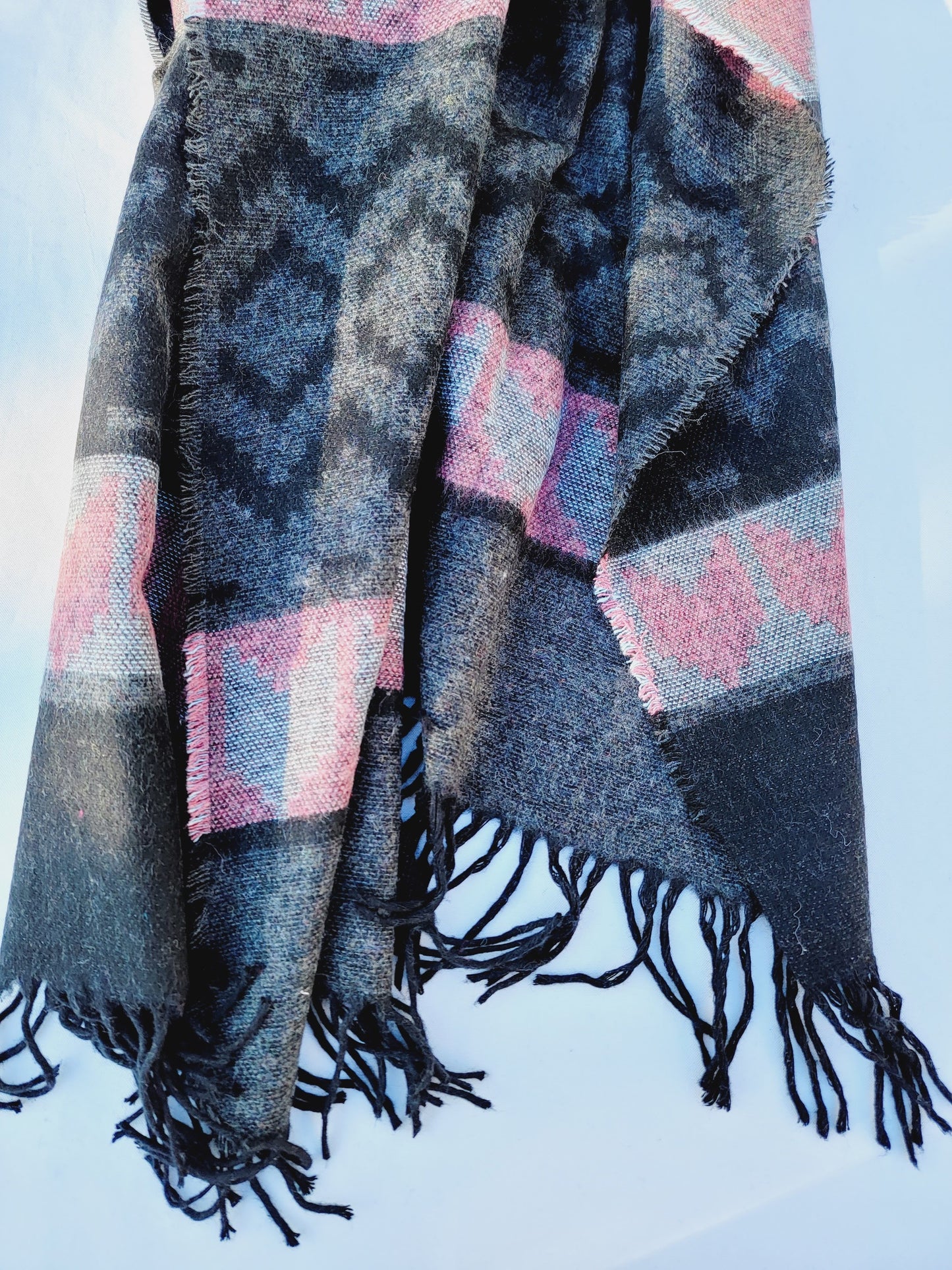 Scarf, Shawl, Extra Soft Unisex Head Cover - Gray/Blush