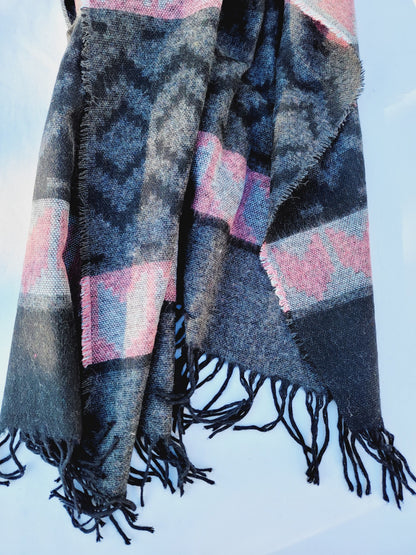 Scarf, Shawl, Extra Soft Unisex Head Cover - Gray/Blush