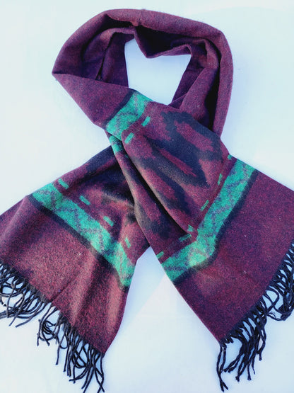 Scarf, Shawl, Extra Soft Unisex Head Cover - Cherry/Black