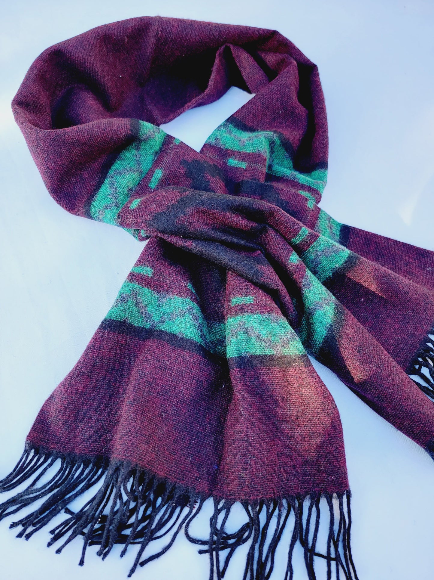 Scarf, Shawl, Extra Soft Unisex Head Cover - Cherry/Black
